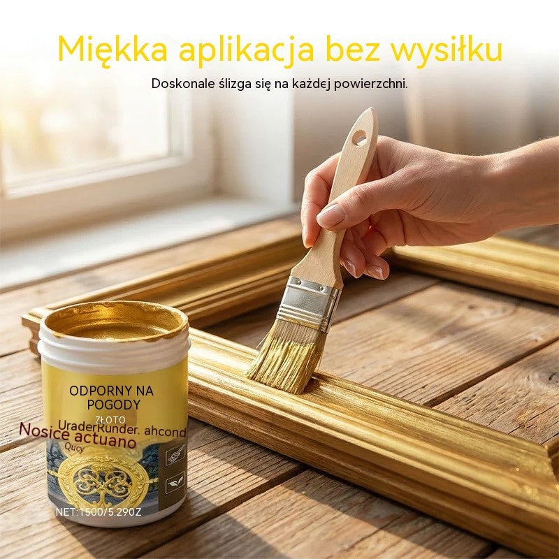 🥳💞 (150g + narzędzia) Złota farba na bazie wody, odporna na warunki atmosferyczne🖌️💛
