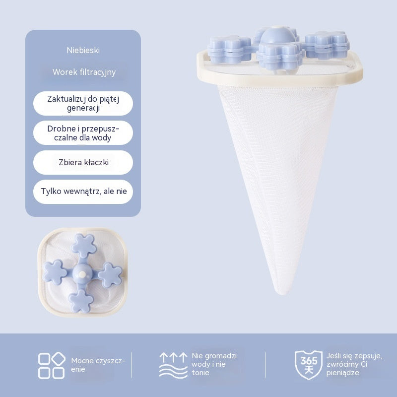 🌀6 sztuk, 99 zł✨ Pływający filtr do pralki – wyłapuje kłaczki, włosy i sierść zwierząt podczas każdego prania 🧺
