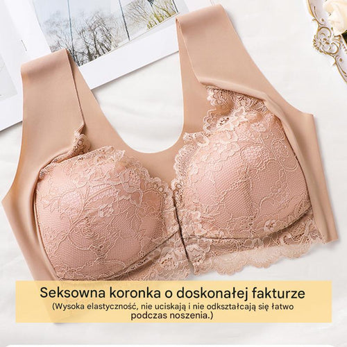 Biustonosz z efektem uniesienia i piękną koronką na plecach, duży rozmiar