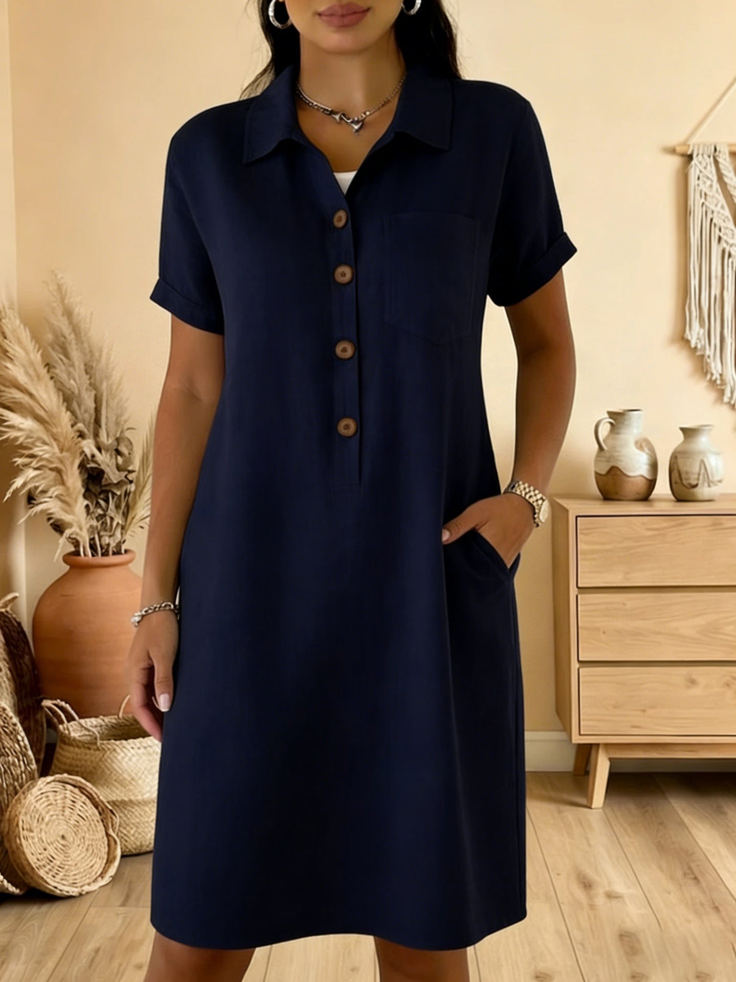 【S-3XL】Wygodna letnia sukienka casualowa o wysmuklającym kroju, modna i uniwersalna.