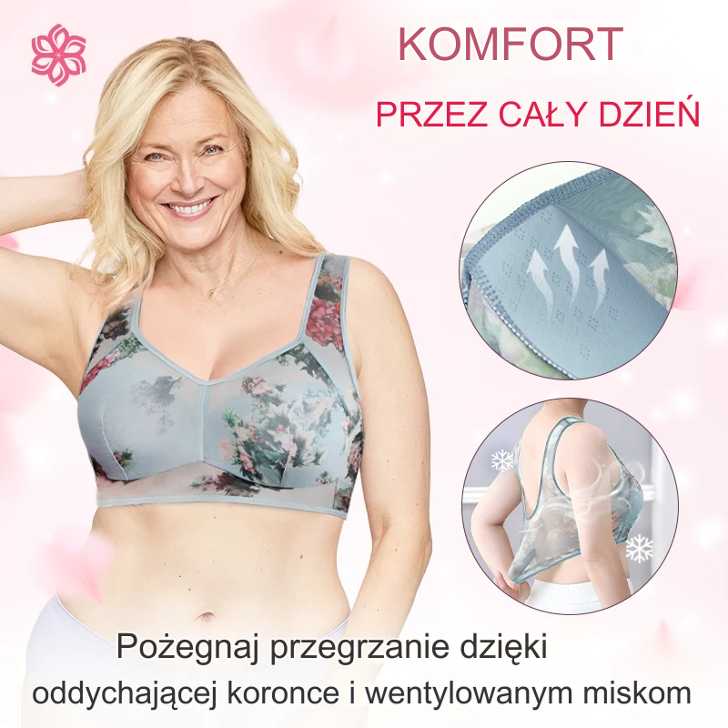 💥 【Pakiet 3】 Wysokiej jakości biustonosz push-up, fajny i wygodny biustonosz z lodowego jedwabiu