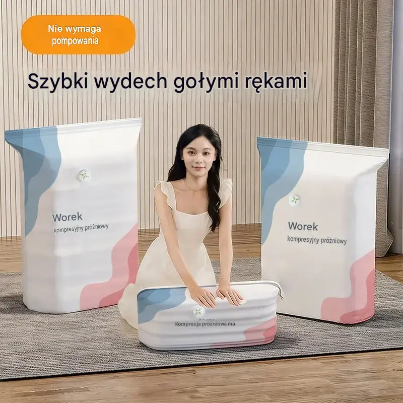 🧳 5 artykułów za jedyne 109 zł💨 Duże, kompresowalne worki próżniowe: Nie wymagają pompki, są szczelne, idealne do oszczędzania miejsca w walizce i domu ✈️