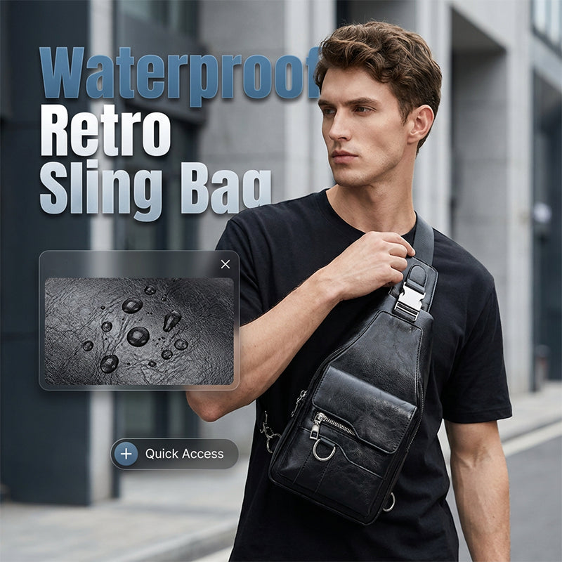 💯🎁Retro męska torba na ramię z wodoodpornej skóry ekologicznej