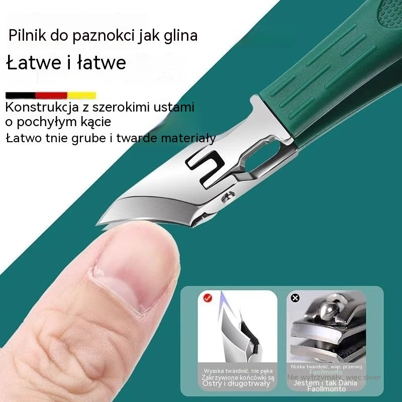 🔥 【Kup jeden, a drugi dostaniesz gratis】Obcinacz do paznokci z osłoną przeciwbryzgową i ostrzem ustawionym pod kątem 25°