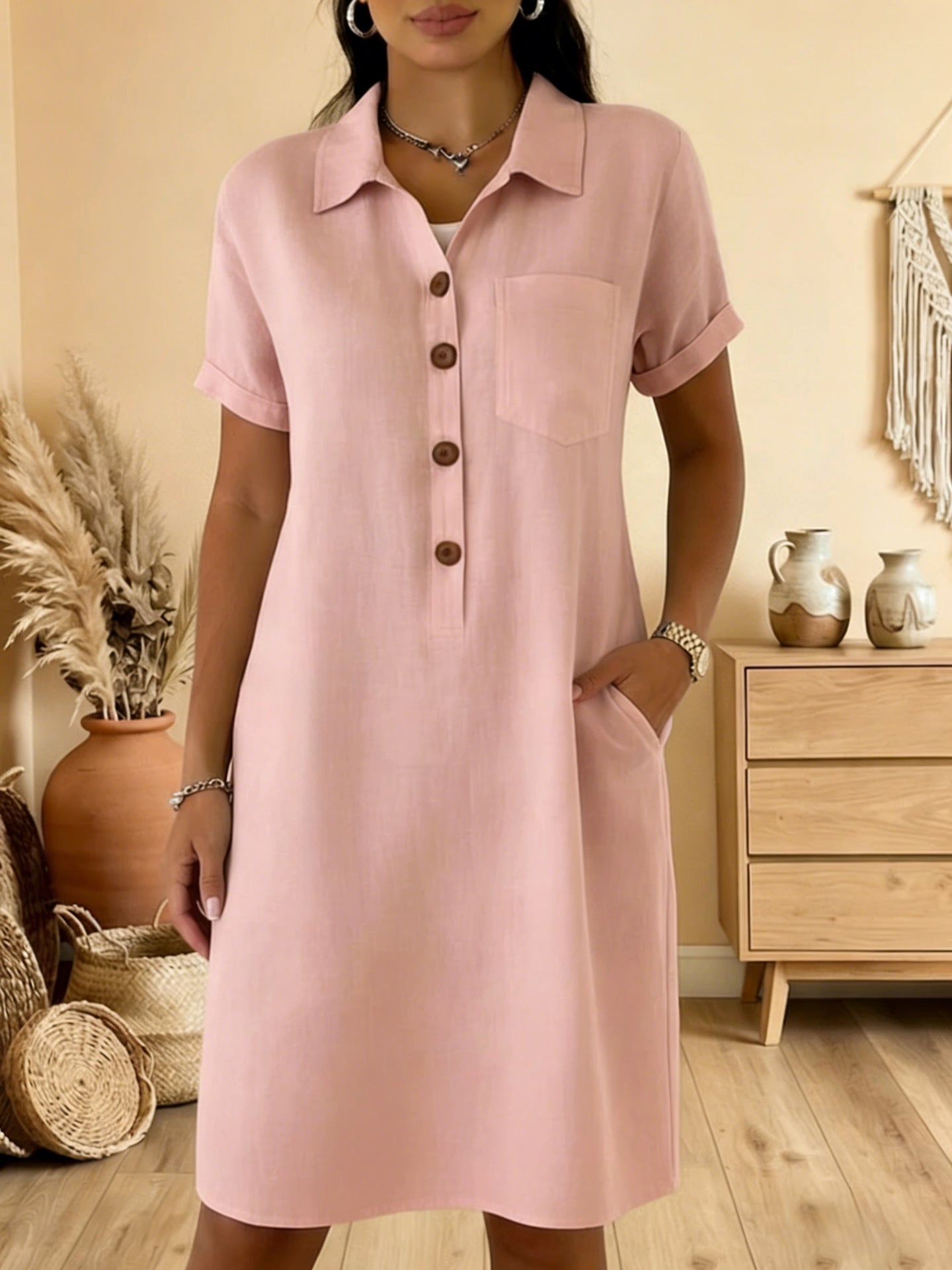 【S-3XL】Wygodna letnia sukienka casualowa o wysmuklającym kroju, modna i uniwersalna.
