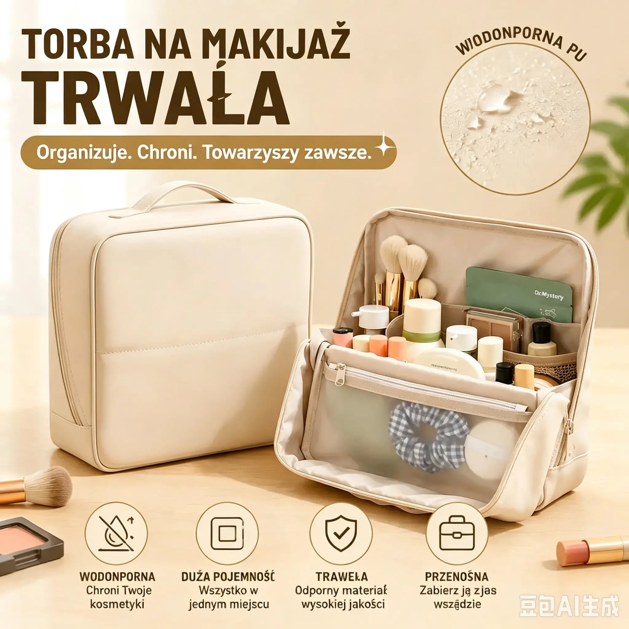 [50% zniżki] Pionowa kosmetyczka podróżna