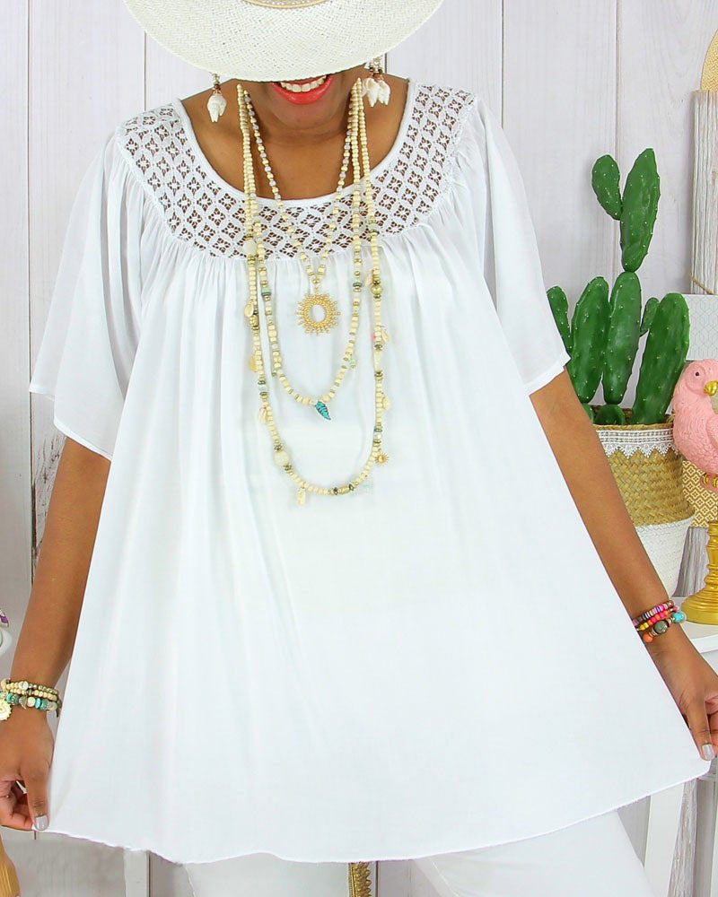 💐💐【XL-8XL】👚Nowy letni luźny koronkowy top – plus size i wyszczuplający