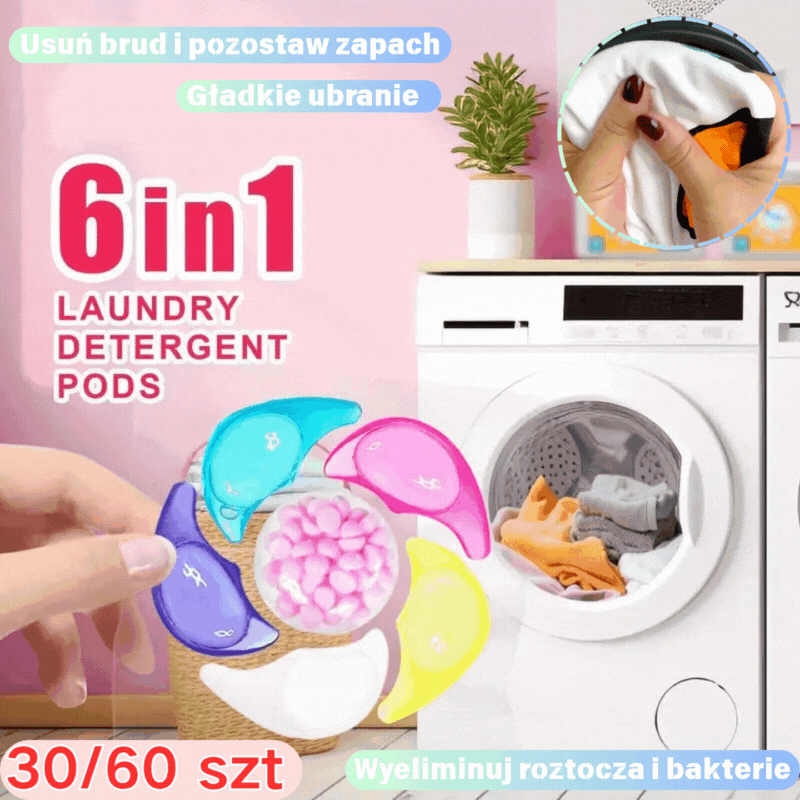 ✨👚【30 szt】✨Kulki zapachowe do prania 6 w 1. Usuwają plamy i pozostawiają zapach, eliminują roztocza i bakterie