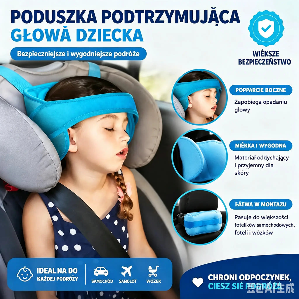 Zagłówek do spania w samochodzie: regulowany, miękki i zapewniający dobre podparcie