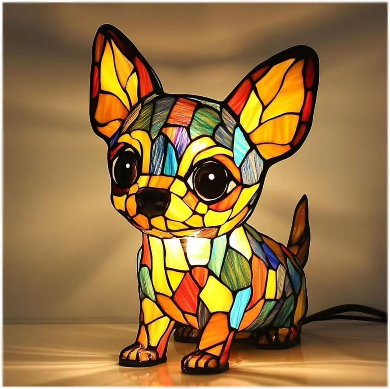 ✨🐱Lampa stołowa w kształcie zwierzęcia, lampka nocna w stylu retro, kreatywna lampka nocna LED wykonana z kolorowej żywicy.