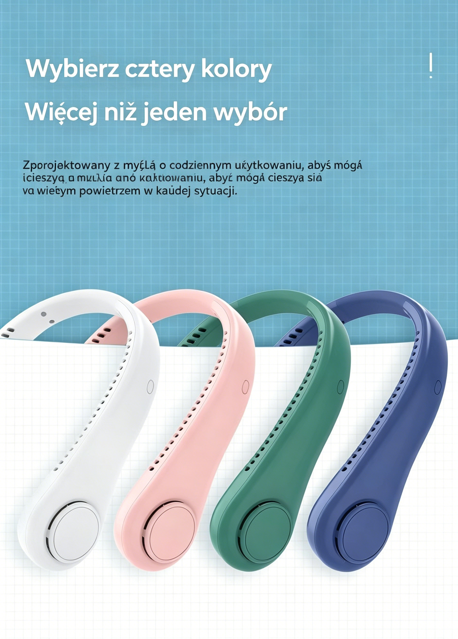 💨 Wentylator na szyję 360° – cichy, lekki i idealny na lato 🌞