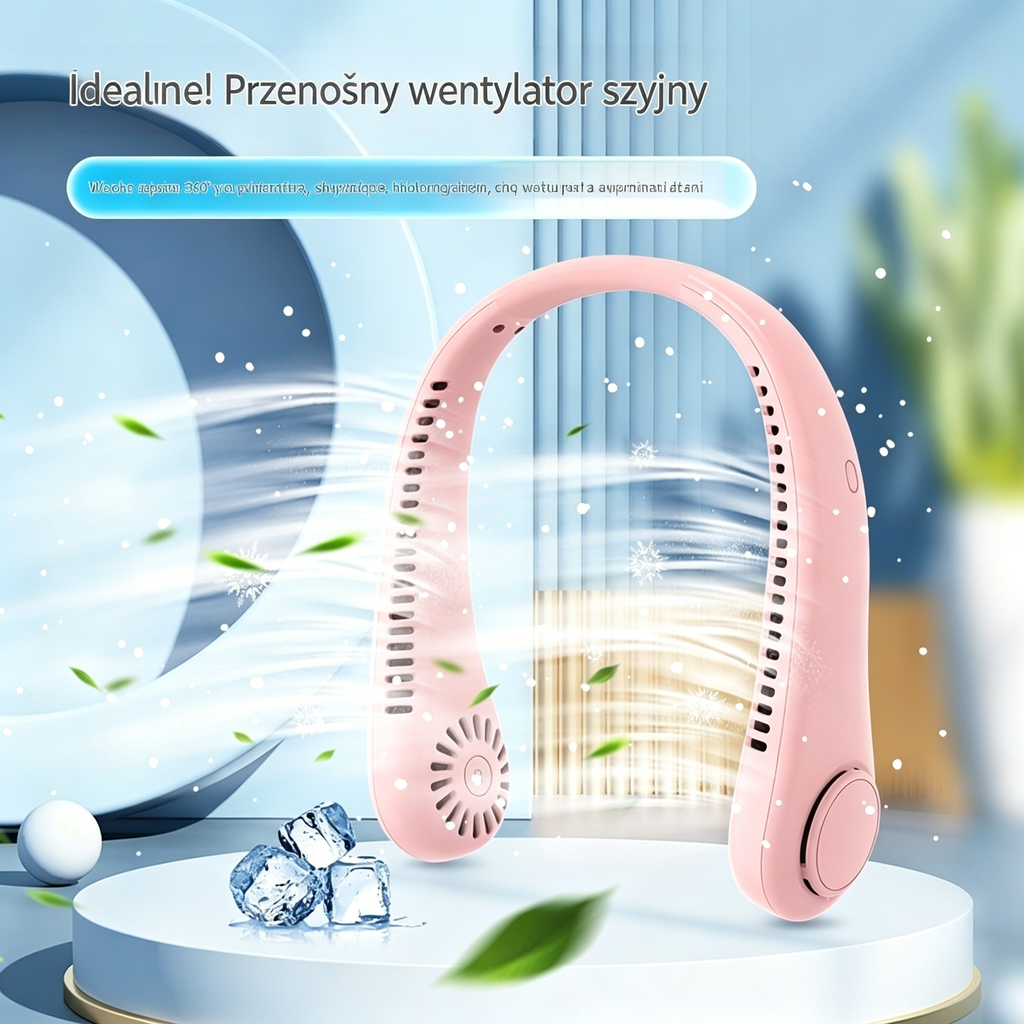 💨 Wentylator na szyję 360° – cichy, lekki i idealny na lato 🌞