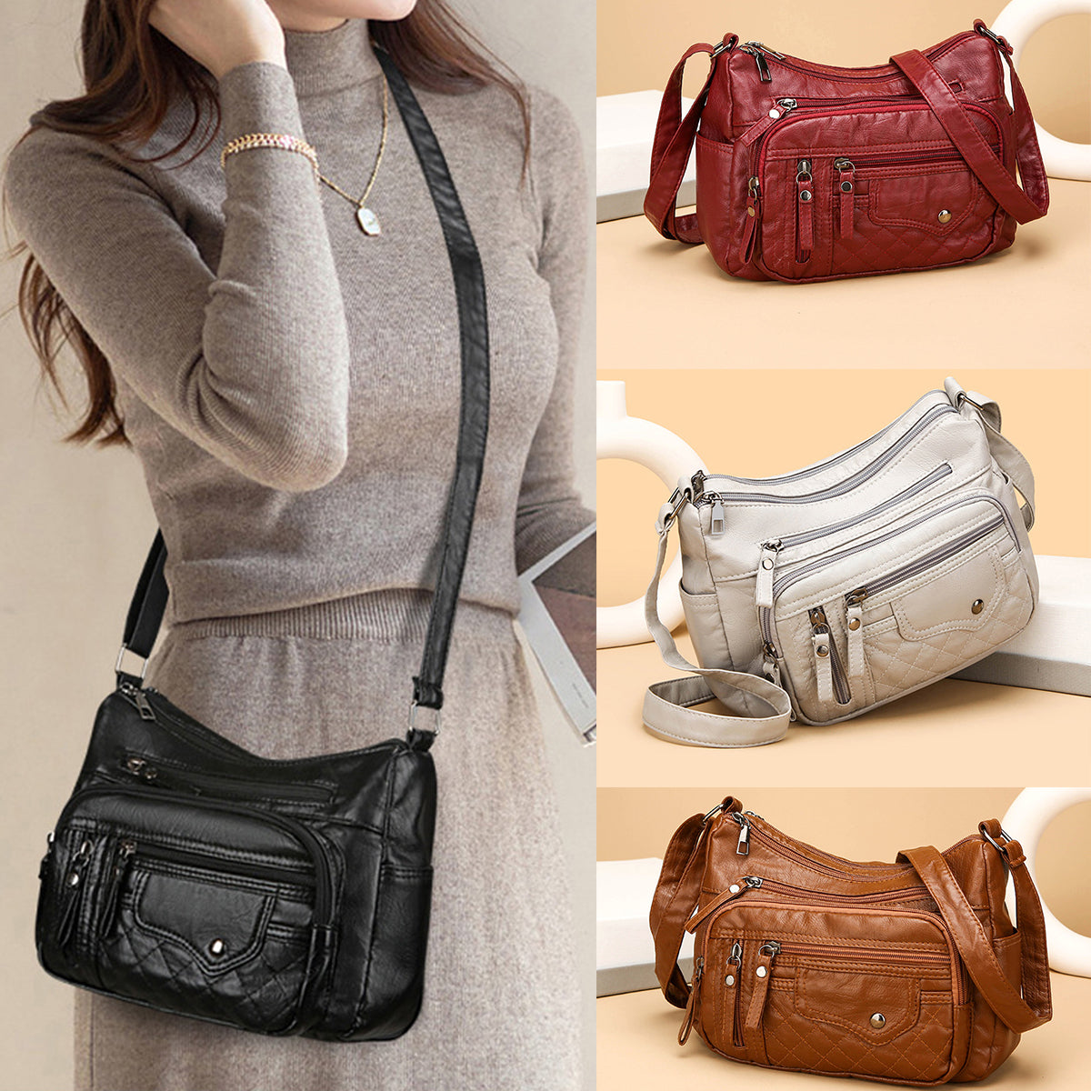 💥Ograniczona czasowo zniżka 50%👜Nowa, pojemna, miękka skórzana torba na ramię/torba listonoszka