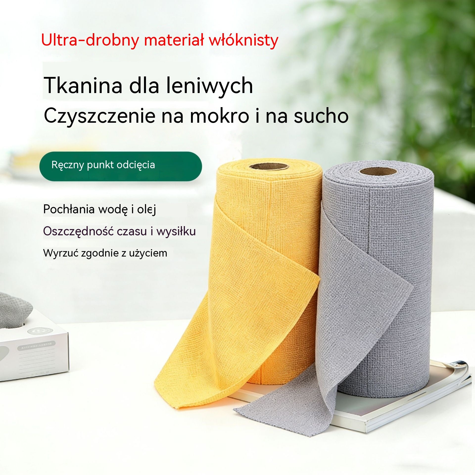 ✨🧼Rwane ręcznie ściereczki czyszczące w rolce dla leniwych