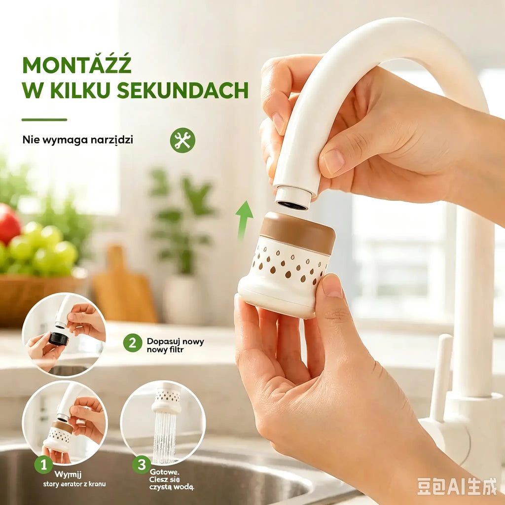 💦  Filtr do kranu zapobiegający rozpryskiwaniu -360° – oszczędzaj wodę i pierz lepiej