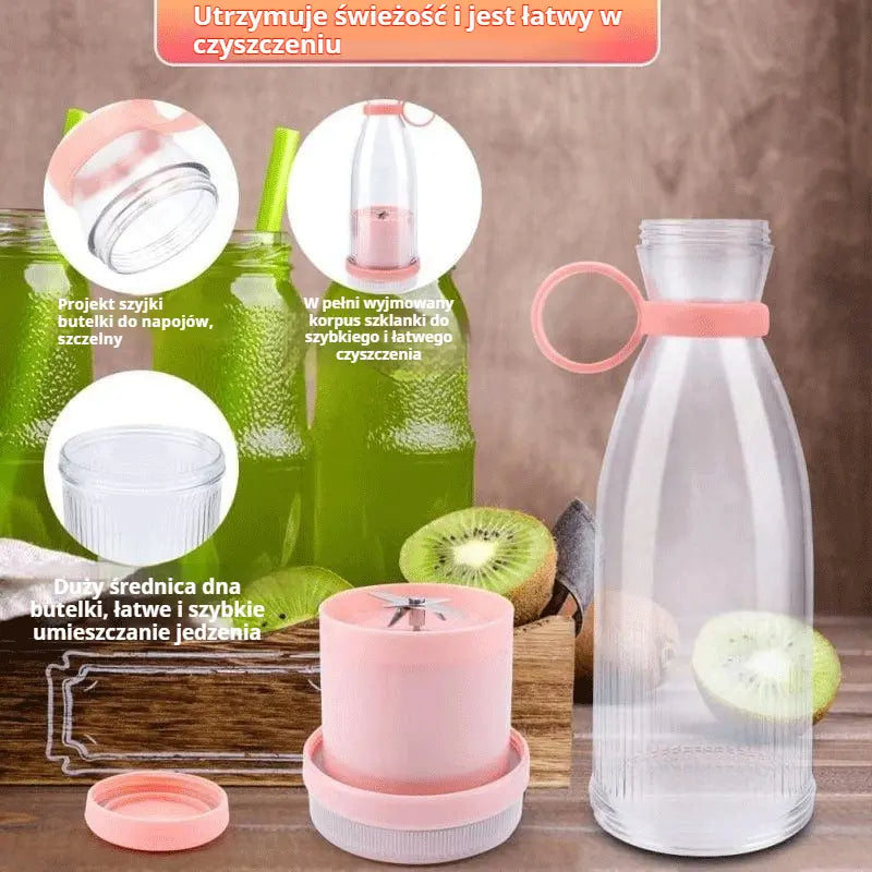 ⚡🍎Bezprzewodowy przenośny blender z USB – zabierz go ze sobą i ciesz się świeżym, zdrowym sokiem owocowo-warzywnym w dowolnym miejscu i czasie.
