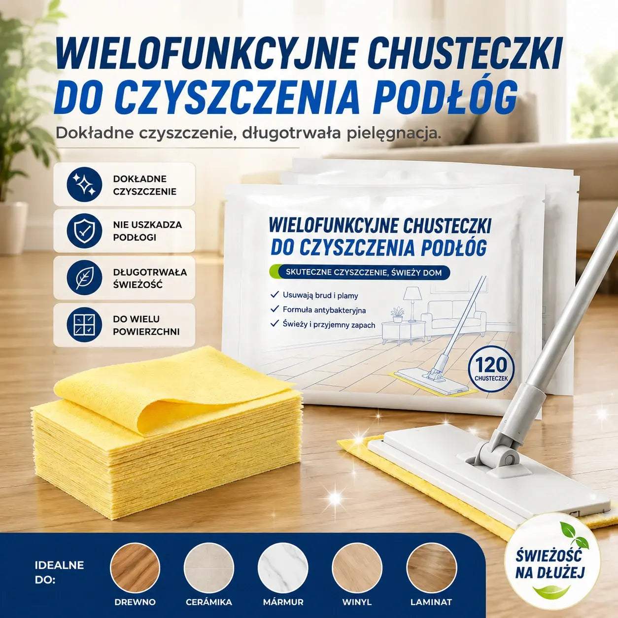 🧹【Kup 1, a 1 dostaniesz GRATIS!】✨ 240 antybakteryjnych i dezodorujących wielofunkcyjnych tabletek czyszczących | Nadaje się do podłóg z twardego drewna, podłóg laminowanych, płytek i ścian kamperów