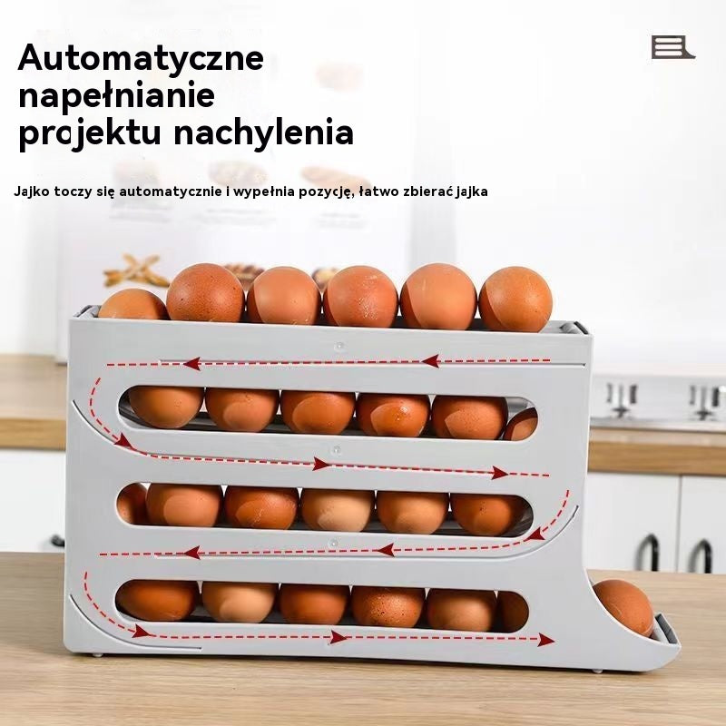 🥚Automatyczny przesuwny pojemnik na jajka z wieloma warstwami
