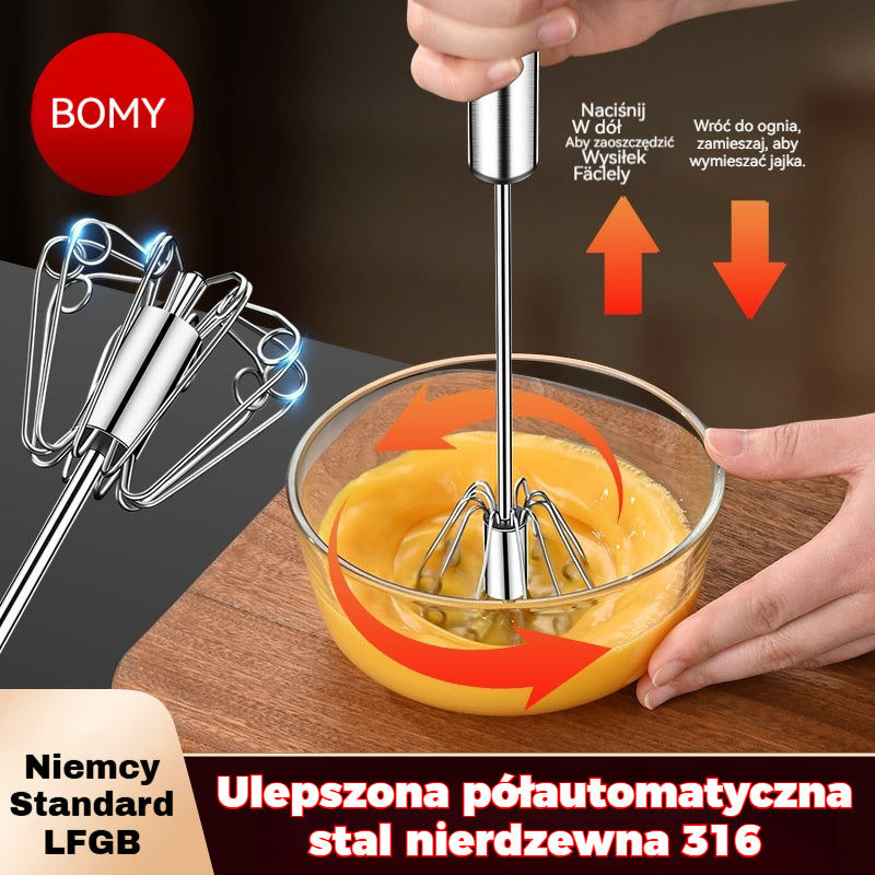 🎁Kup jeden, a drugi dostaniesz gratis🎁Półautomatyczne i ręczne trzepaczki do jajek ze stali nierdzewnej