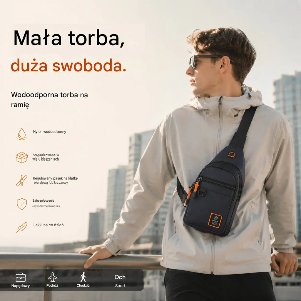 【Kup 1, drugi gratis】🎒 ✨ Wodoodporna torba na ramię z wieloma kieszeniami – uporządkowane przechowywanie, regulowany pasek, wyjście słuchawkowe