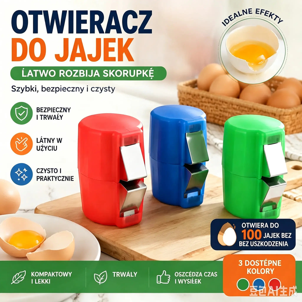 【3 sztuki 89zł】🍳 Szybki rozbijacz jaj: rozbija setki jaj szybciej i czyściej 🔥