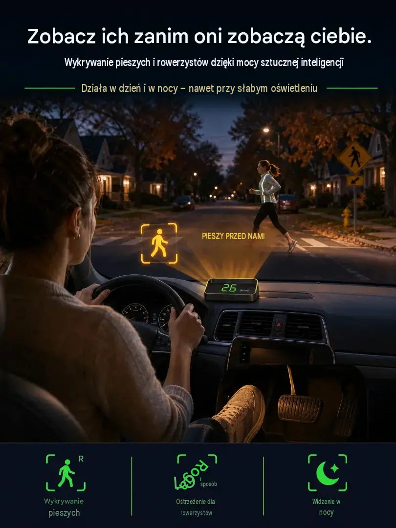 【Szwajcarska wojskowa nawigacja GPS „Unikanie kar”】Nowy prędkościomierz i obrotomierz GPS z wyświetlaczem HUD