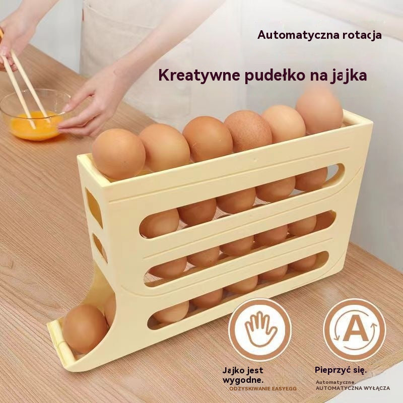 🥚Automatyczny przesuwny pojemnik na jajka z wieloma warstwami