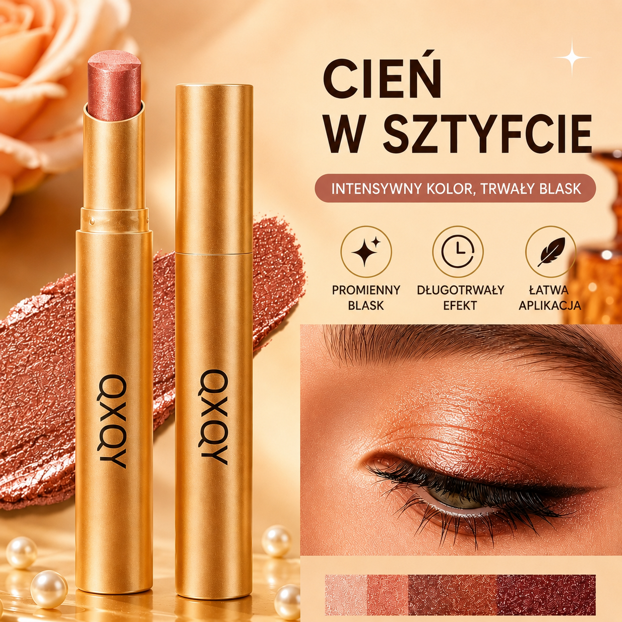 🔥【Kup 1, a drugi dostaniesz gratis】 ✨3 w 1 sztyft do cieni do powiek – natychmiastowy blask, efekt liftingu i długotrwały efekt 💄