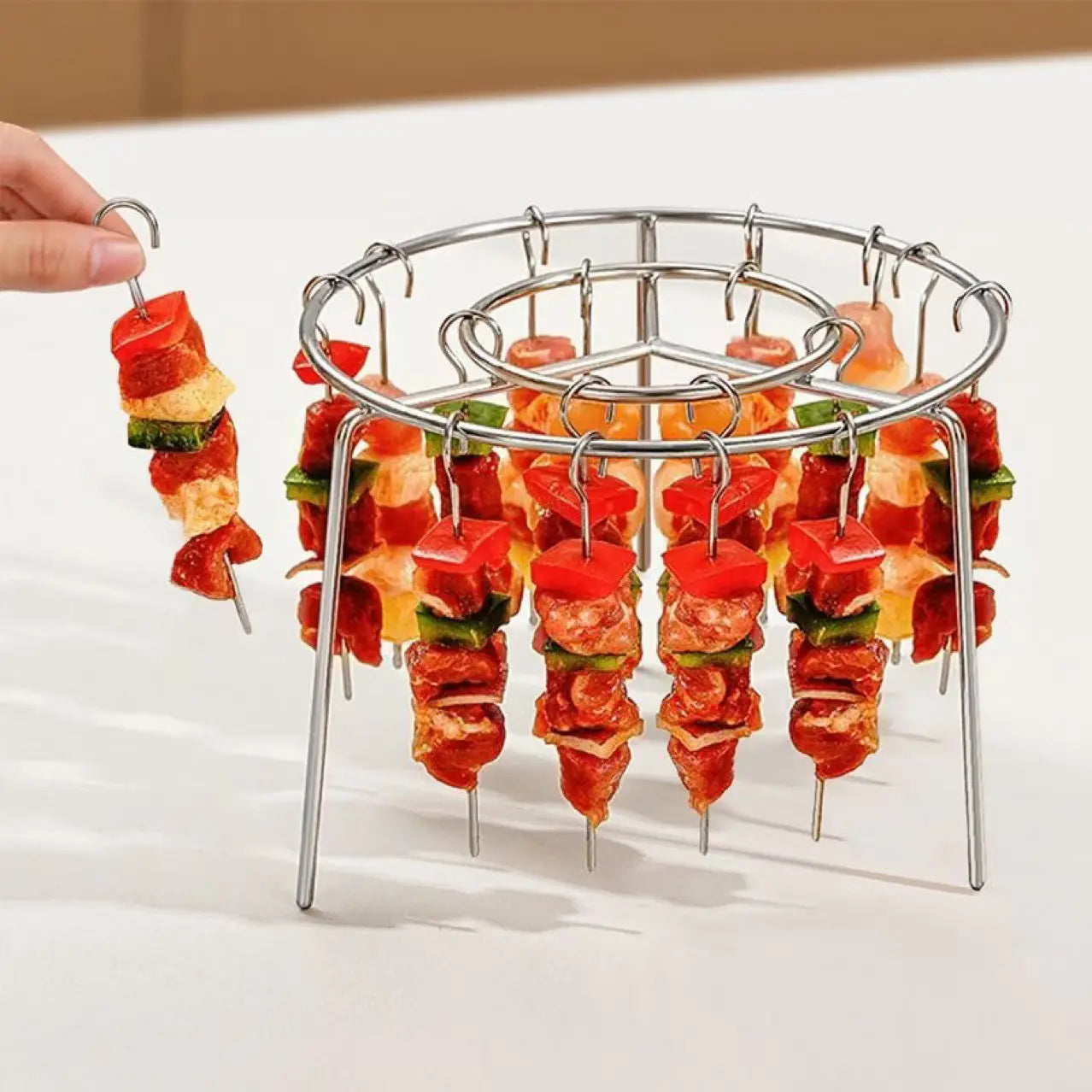 Odłączany grill do kebaba, okrągły wiszący grill ze stali nierdzewnej
