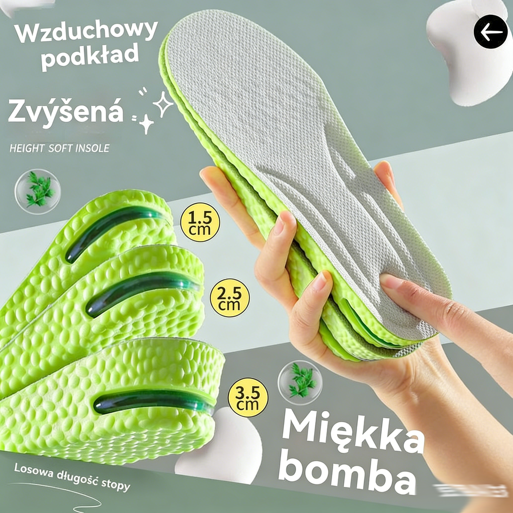 💥【Kup jedną parę, drugą dostaniesz gratis】⏰ Wygodne, pogrubione wkładki dodające wzrostu: chodź swobodnie i wyglądaj stylowo!