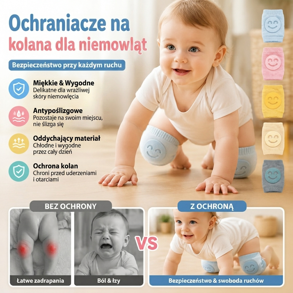 🔥【1 σετ 5 τεμαχίων】👶🍼 Αντιολισθητικές επιγονατίδες για μωρά🎠