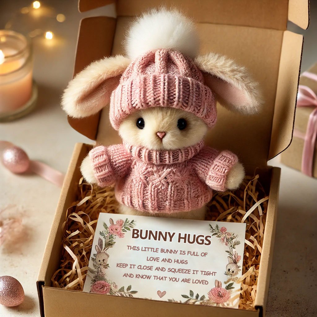 🔥🎉Oferta ograniczona czasowo - 45% zniżki🐇 Miniaturowy przytulaśny króliczek, ręcznie robiony, uroczy prezent