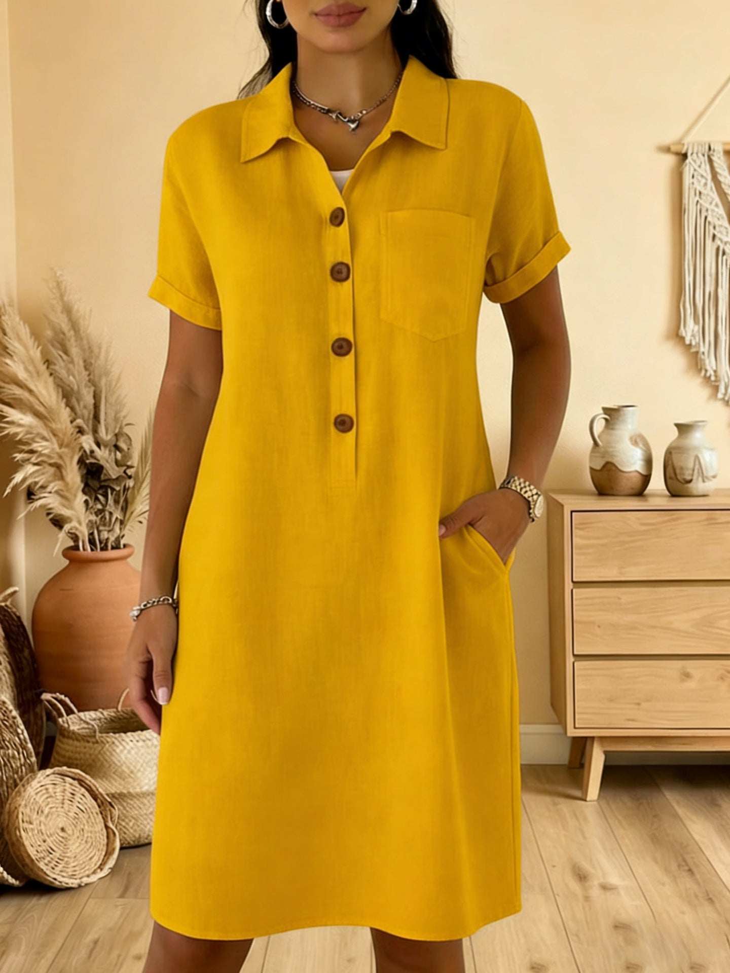【S-3XL】Wygodna letnia sukienka casualowa o wysmuklającym kroju, modna i uniwersalna.