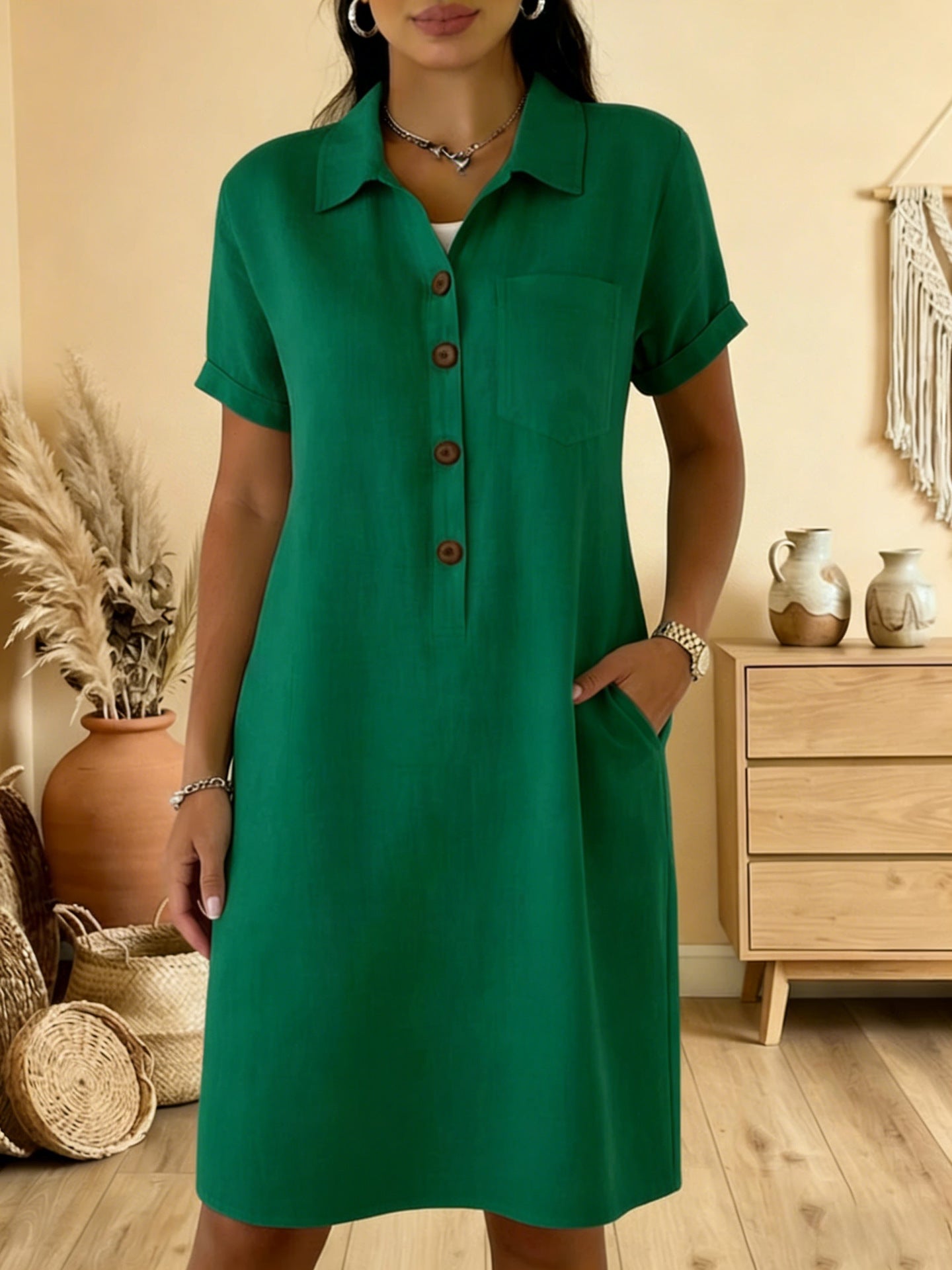 【S-3XL】Wygodna letnia sukienka casualowa o wysmuklającym kroju, modna i uniwersalna.