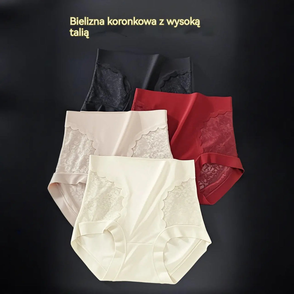 🔥【Kup 2, a 3 dostaniesz gratis】Damskie, bardzo elastyczne, bezszwowe majtki koronkowe modelujące brzuch, modelujące sylwetkę i podnoszące pośladki