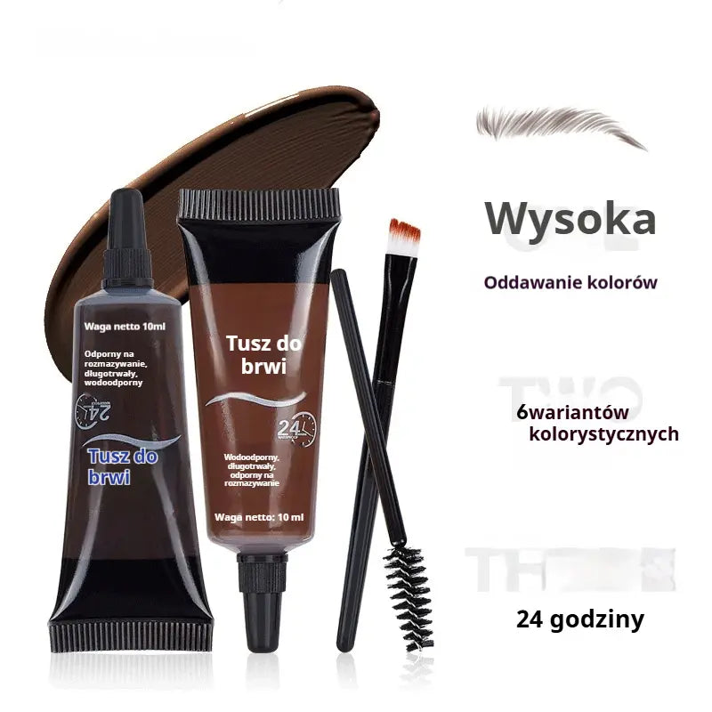 ⏳ Ostatni dzień, kup 1, otrzymaj 1 gratis ⭐ Długotrwały, wodoodporny, nierozmazujący się żel/krem do brwi w płynie (ze szczoteczką do brwi)